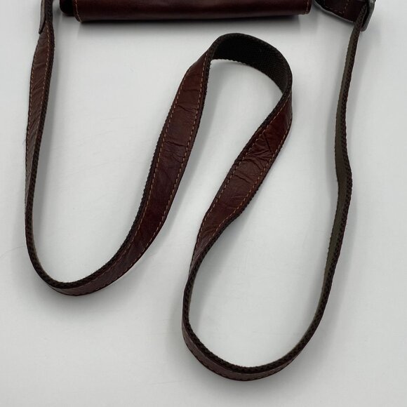 Jack Georges Dark Brown Leather Crossbody Bag Rustic Cowboy Rodeo Purse Boho 9" - Picture 11 of 13